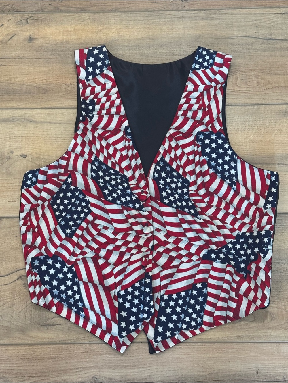 Patriotic Flag Print Vintage Women's Vest - Red, White & Blue